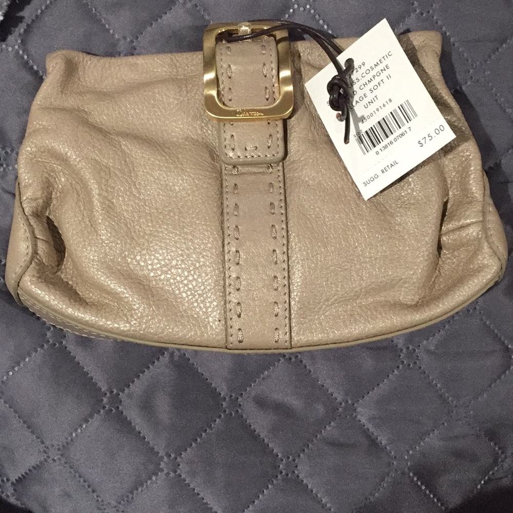 NWT Cole Haan gold cosmetic bag/mini clutch